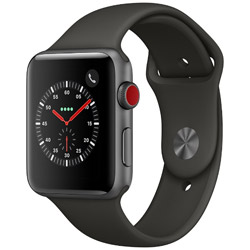 Apple Watch Series 3（GPS + Cellularモデル） 42mm スペースグレイアルミニウムケースとグレイスポーツバンド　MR302J/A