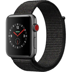 Apple Watch Series 3（GPS + Cellularモデル）- 42mmスペースグレイアルミニウムケースとブラックスポーツループ　MRQH2J/A