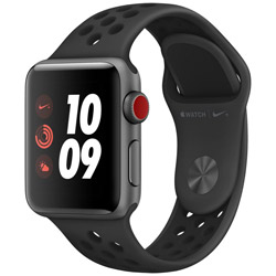 Apple Watch Nike+ Series 3（GPS + Cellularモデル）- 38mmスペースグレイアルミニウムケースとアンスラサイト/ブラックNikeスポーツバンド   MTGQ2J/A