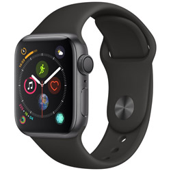 Apple Watch Series4（GPSモデル）- 40mm スペースグレイアルミニウムケースとブラックスポーツバンド   MU662J/A