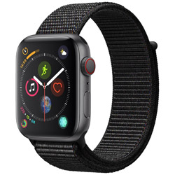 Apple Watch Series 4（GPS + Cellularモデル）- 44mm スペースグレイアルミニウムケースとブラックスポーツループ   MTVV2J/A