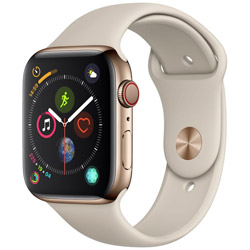 Apple Watch Series 4（GPS + Cellularモデル）- 44mm ゴールドステンレススチールケースとストーンスポーツバンド   MTX42J/A