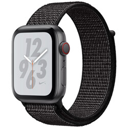 Apple Watch Nike+ Series 4（GPS + Cellularモデル）- 44mm スペースグレイアルミニウムケースとブラックNikeスポーツループ   MTXL2J/A