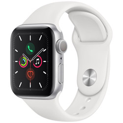 Apple Watch Series 5（GPSモデル）- 40mm シルバーアルミニウムケースとスポーツバンド ホワイト - S/M & M/L   MWV62J/A