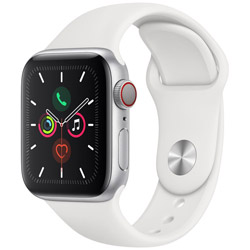Apple Watch Series 5（GPS + Cellularモデル）- 40mm シルバーアルミニウムケースとスポーツバンド ホワイト - S/M & M/L   MWX12J/A