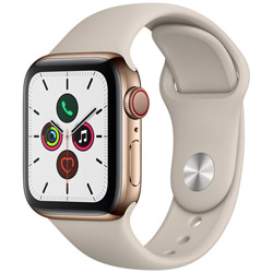Apple Watch Series 5（GPS + Cellularモデル）- 40mm ゴールドステンレススチールケースとスポーツバンド ストーン - S/M & M/L   MWX62J/A