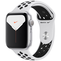 Apple Watch Nike Series 5（GPSモデル）- 44mm シルバーアルミニウムケースとNikeスポーツバンド ピュアプラチナム/ブラック - S/M & M/L  シルバーアルミニウムケース MX3V2J/A