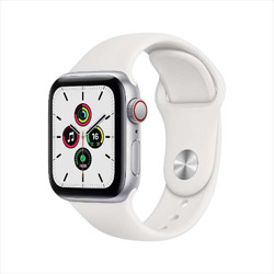 Apple Watch SE（GPS + Cellularモデル）- 40mmシルバーアルミニウムケースとホワイトスポーツバンド - レギュラー   MYEF2J/A ［SE /40mm /アルミニウム /スポーツバンド /シルバー /GPS+Cellular］