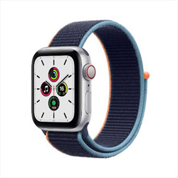 Apple Watch SE（GPS + Cellularモデル）- 40mmシルバーアルミニウムケースとディープネイビースポーツループ  シルバーアルミニウム MYEG2J/A