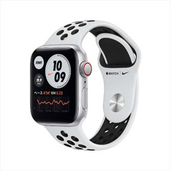 Apple Watch Nike SE（GPS + Cellularモデル）- 40mmシルバーアルミニウムケースとピュアプラチナム/ブラックNikeスポーツバンド - レギュラー  シルバーアルミニウム MYYW2J/A