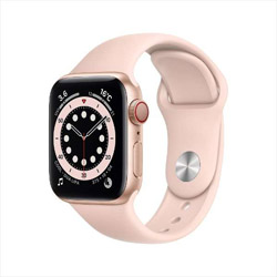 Apple Watch Series 6（GPS + Cellularモデル）- 40mmゴールドアルミニウムケースとピンクサンドスポーツバンド - レギュラー  ゴールドアルミニウム M06N3J/A