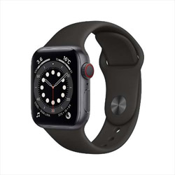 Apple Watch Series 6（GPS + Cellularモデル）- 40mmスペースグレイアルミニウムケースとブラックスポーツバンド - レギュラー  スペースグレイアルミニウム M06P3J/A