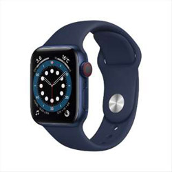 Apple Watch Series 6（GPS + Cellularモデル）- 40mmブルーアルミニウムケースとディープネイビースポーツバンド - レギュラー  ブルーアルミニウムケース M06Q3J/A