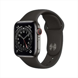 Apple Watch Series 6（GPS + Cellularモデル） 40mm グラファイトステンレススチールケースとブラックスポーツバンド[レギュラー]   M06X3J/A