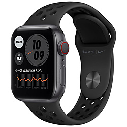 Apple Watch Nike Series 6（GPS + Cellularモデル） 40mm スペースグレイアルミニウムケースとアンスラサイト/ブラックNikeスポーツバンド[レギュラー]   M07E3J/A