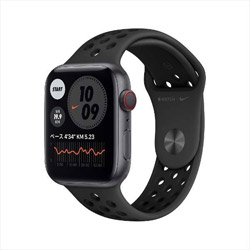 Apple Watch Nike Series 6（GPS + Cellularモデル） 44mm スペースグレイアルミニウムケースとアンスラサイト/ブラックNikeスポーツバンド[レギュラー]   M09Y3J/A
