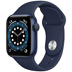 Apple Watch Series 6（GPSモデル） 40mm ブルーアルミニウムケースとディープネイビースポーツバンド[レギュラー]   MG143J/A