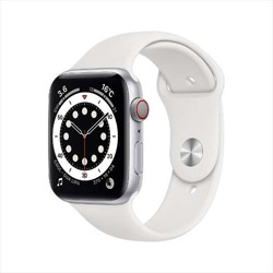 Apple Watch Series 6（GPS + Cellularモデル）- 44mmシルバーアルミニウムケースとホワイトスポーツバンド - レギュラー  シルバーアルミニウム MG2C3J/A