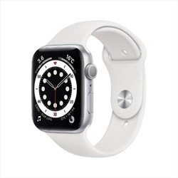 Apple Watch Series 6（GPSモデル）- 44mmシルバーアルミニウムケースとホワイトスポーツバンド - レギュラー  シルバーアルミニウム M00D3J/A