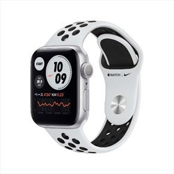 Apple Watch Nike Series 6（GPSモデル）- 40mmシルバーアルミニウムケースとピュアプラチナム/ブラックNikeスポーツバンド - レギュラー  シルバーアルミニウム M00T3J/A