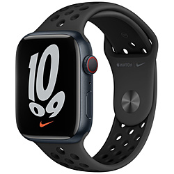 Apple(アップル) Apple Watch Nike Series 7（GPS+Cellularモデル）- 45mmミッドナイトアルミニウムケースとアンスラサイト/ブラックNikeスポーツバンド - レギュラー  ミッドナイトアルミニウム MKL53J/A