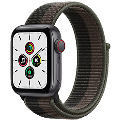 Apple Watch SE（GPS+Cellularモデル）40mmスペースグレイアルミニウムケースとトルネード/グレイスポーツループ  スペースグレイアルミニウム MKR33J/A
