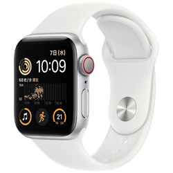 Apple Watch SE（GPS + Cellularモデル）- 40mmシルバーアルミニウムケースとホワイトスポーツバンド - レギュラー  シルバーアルミニウム MNPP3J/A