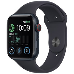 Apple Watch SE（GPS + Cellularモデル）- 44mmミッドナイトアルミニウムケースとミッドナイトスポーツバンド - レギュラー  ミッドナイトアルミニウム MNPY3J/A
