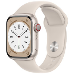 Apple Watch Series 8（GPS + Cellularモデル）- 41mmスターライトアルミニウムケースとスターライトスポーツバンド - レギュラー  スターライトアルミニウム MNHY3J/A