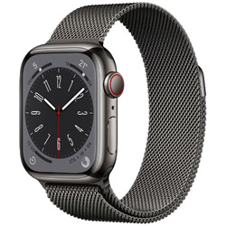 Apple Watch Series 8（GPS + Cellularモデル）- 41mmグラファイトステンレススチールケースとグラファイトミラネーゼループ  グラファイトステンレススチール MNJM3J/A