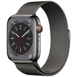 Apple Watch Series 8（GPS + Cellularモデル）- 45mmグラファイトステンレススチールケースとグラファイトミラネーゼループ  グラファイトステンレススチール MNKX3J/A