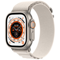Apple Watch Ultra（GPS + Cellularモデル）- 49mmチタニウムケースとスターライトアルパインループ - M  スターライトアルパインループ MQFR3J/A