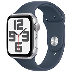 Apple Watch SE（GPSモデル）- 44mmシルバーアルミニウムケースとストームブルースポーツバンド - S/M  シルバーアルミニウム MREC3J/A
