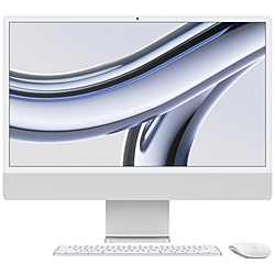 Apple(アップル) 24インチiMac Retina 4.5Kディスプレイモデル: 8コアCPUと8コアGPUを搭載したApple M3チップ, 256GB SSD - シルバー  シルバー MQR93J/A ［23.5型 /メモリ：8GB /SSD：256GB /2023年11月モデル］ 【sof001】