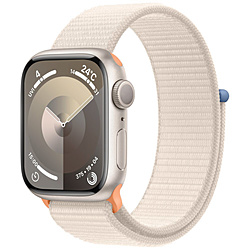 Apple Watch Series 9（GPSモデル）- 41mmスターライトアルミニウムケースとスターライトスポーツループ  スターライトアルミニウム MR8V3J/A