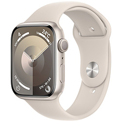 Apple Watch Series 9（GPSモデル）- 45mmスターライトアルミニウムケースとスターライトスポーツバンド - M/L  スターライトアルミニウム MR973J/A