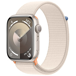 Apple Watch Series 9（GPSモデル）- 45mmスターライトアルミニウムケースとスターライトスポーツループ  スターライトアルミニウム MR983J/A