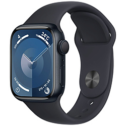Apple Watch Series 9（GPSモデル）- 41mmミッドナイトアルミニウムケースとミッドナイトスポーツバンド - S/M  ミッドナイトアルミニウム MR8W3J/A