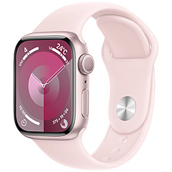 Apple(苹果)Apple Watch Series 9(GPS型号)-41mm粉红铝包和灯粉红运动带-S/M粉红铝MR933J/A