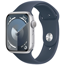 Apple(苹果)Apple Watch Series 9(GPS型号)-45mm银铝包和暴风雨蓝色运动带-S/M银铝MR9D3J/A