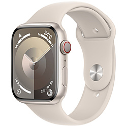 Apple(アップル) Apple Watch Series 9（GPS + Cellularモデル）- 45mmスターライトアルミニウムケースとスターライトスポーツバンド - S/M  スターライトアルミニウム MRM83J/A ※発売日以降のお届け