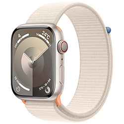 Apple(アップル) Apple Watch Series 9（GPS + Cellularモデル）- 45mmスターライトアルミニウムケースとスターライトスポーツループ  スターライトアルミニウム MRMA3J/A ※発売日以降のお届け