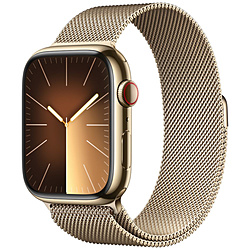 Apple Watch Series 9（GPS + Cellularモデル）- 45mmゴールドステンレススチールケースとゴールドミラネーゼループ  ゴールドステンレススチール MRMU3J/A