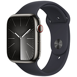 Apple(アップル) Apple Watch Series 9（GPS + Cellularモデル）- 45mmグラファイトステンレススチールケースとミッドナイトスポーツバンド - S/M  グラファイトステンレススチール MRMV3J/A ※発売日以降のお届け