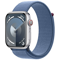 Apple(アップル) Apple Watch Series 9（GPS + Cellularモデル）- 45mmシルバーアルミニウムケースとウインターブルースポーツループ  シルバーアルミニウム MRMJ3J/A ※発売日以降のお届け