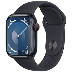 Apple(アップル) Apple Watch Series 9（GPS + Cellularモデル）- 41mmミッドナイトアルミニウムケースとミッドナイトスポーツバンド - M/L  ミッドナイトアルミニウム MRHT3J/A ※発売日以降のお届け