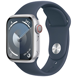 Apple(アップル) Apple Watch Series 9（GPS + Cellularモデル）- 41mmシルバーアルミニウムケースとストームブルースポーツバンド - S/M  シルバーアルミニウム MRHV3J/A ※発売日以降のお届け