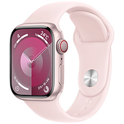 Apple(アップル) Apple Watch Series 9（GPS + Cellularモデル）- 41mmピンクアルミニウムケースとライトピンクスポーツバンド - M/L  ピンクアルミニウム MRJ03J/A ※発売日以降のお届け