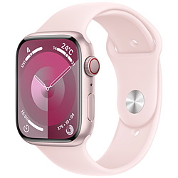 Apple Watch Series 9（GPS + Cellularモデル）- 45mmピンクアルミニウムケースとライトピンクスポーツバンド - M/L  ピンクアルミニウム MRML3J/A
