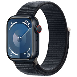 Apple(アップル) Apple Watch Series 9（GPS + Cellularモデル）- 41mmミッドナイトアルミニウムケースとミッドナイトスポーツループ  ミッドナイトアルミニウム MRHU3J/A ※発売日以降のお届け